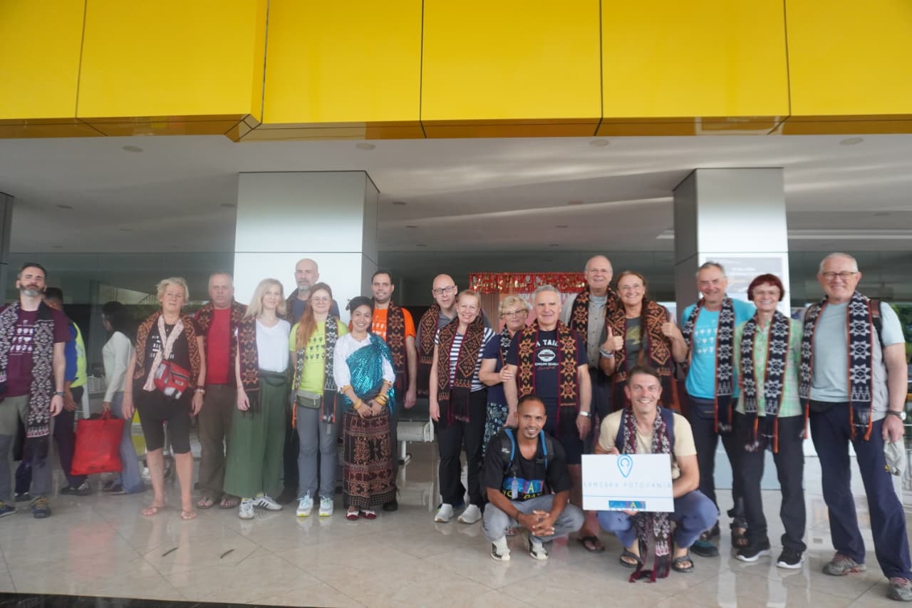 Maumere Airport Group Welcoming